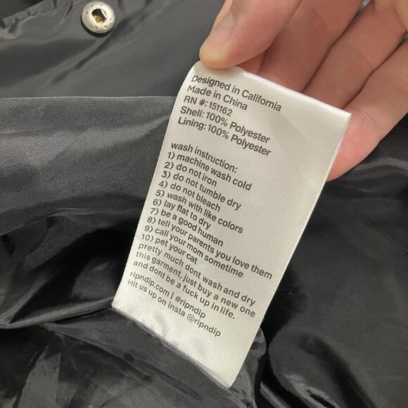 Ripndip Jacket Mens Small Black Coach Windbreaker Cat Graphic Streetwear Skate - Picture 8 of 13